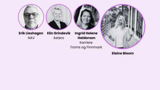 Profilbilde av fire foredragsholdere under fredagens webinar på Karrierefestivalen 2023